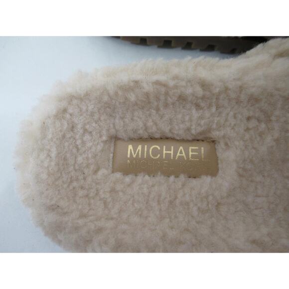 Michael Kors Judd Closed Toe Suede Lug Sole Slide MK Logo Fawn Light Pink Size 7 - Picture 9 of 11